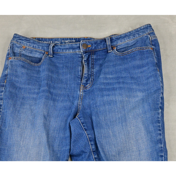 Talbots Flawless Jeans Womens 16W (37x24) Straight Crop Curvy Blue Denim - Picture 3 of 9